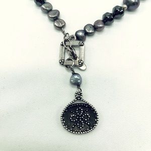 Versatile Silpada Gray/Purple Pearl and Bead Toggle Clasp Necklace